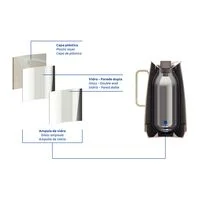 Bule Térmico Tramontina Exata em Plástico Marmorizado Creme 500 ml