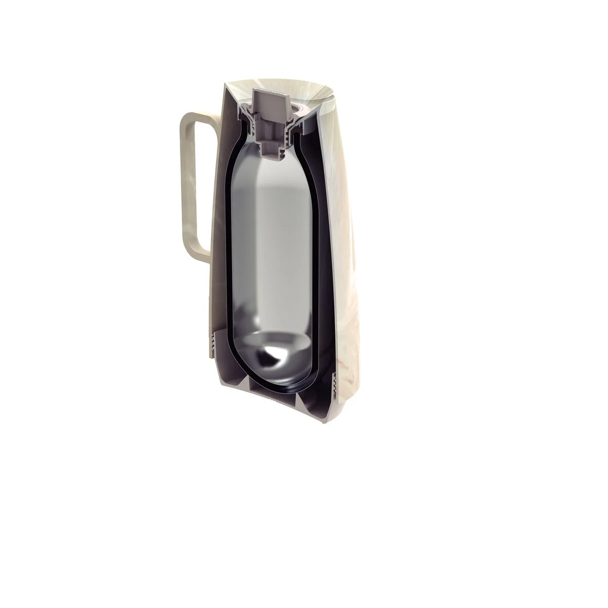Bule Térmico Tramontina Exata em Plástico Marmorizado Creme 500 ml