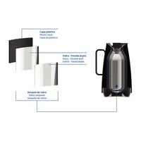 Bule Térmico Tramontina Exata em Plástico Preto com Ampola de Vidro 500 ml