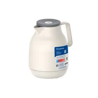 Bule Térmico Tramontina Exata em Plástico Vanilla 1 L Tampa Rolha com Botão de Pressão