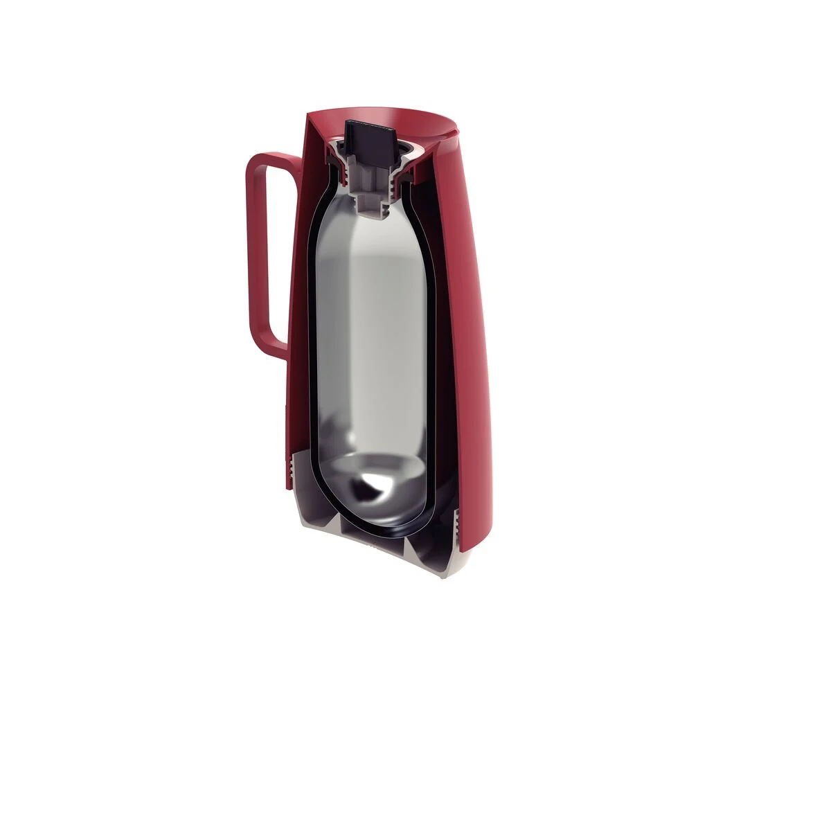 Bule Térmico Tramontina Exata em Plástico Vermelho com Ampola de Vidro 500 ml