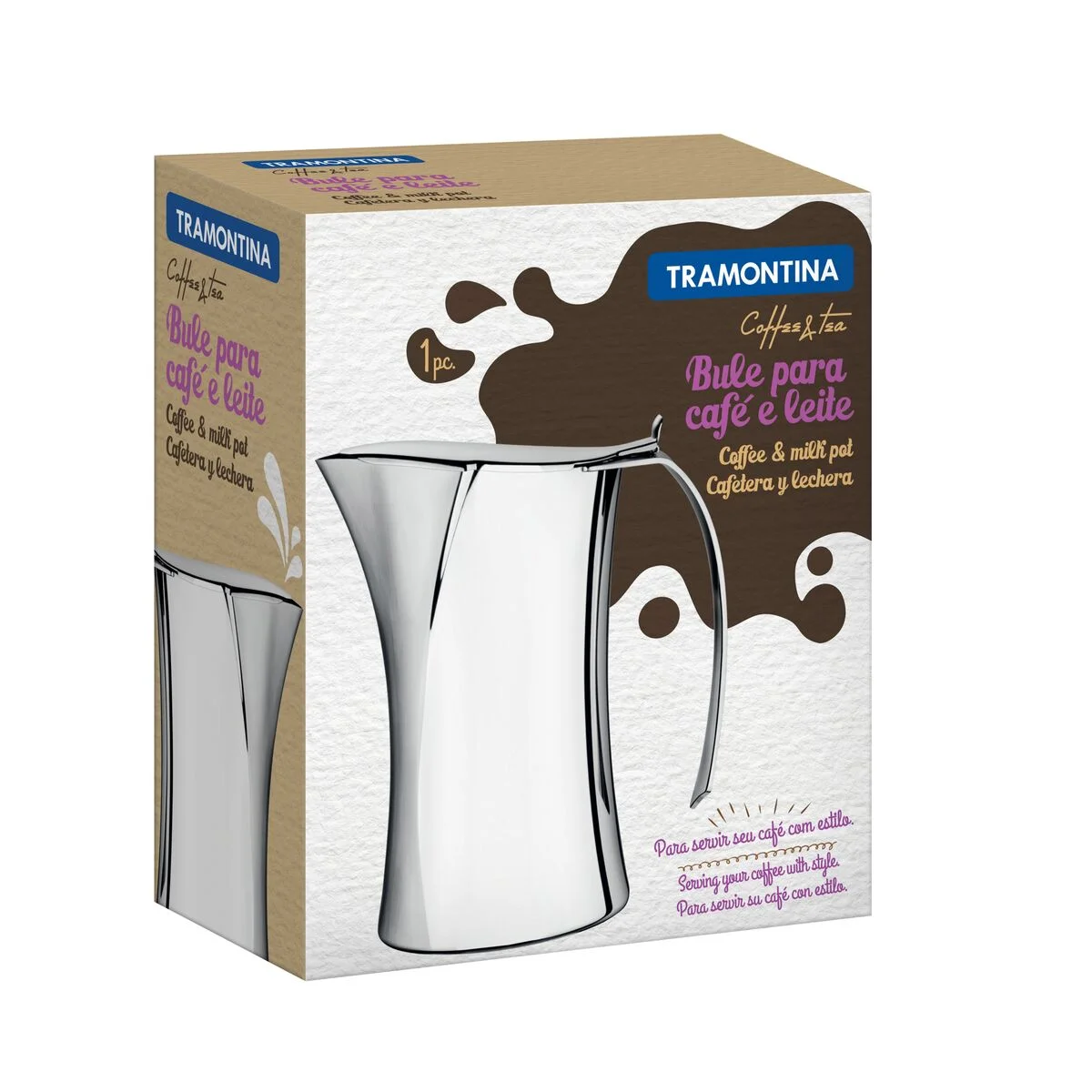Bule Tramontina Harmony em Aço Inox para Café e Leite 0,3 L