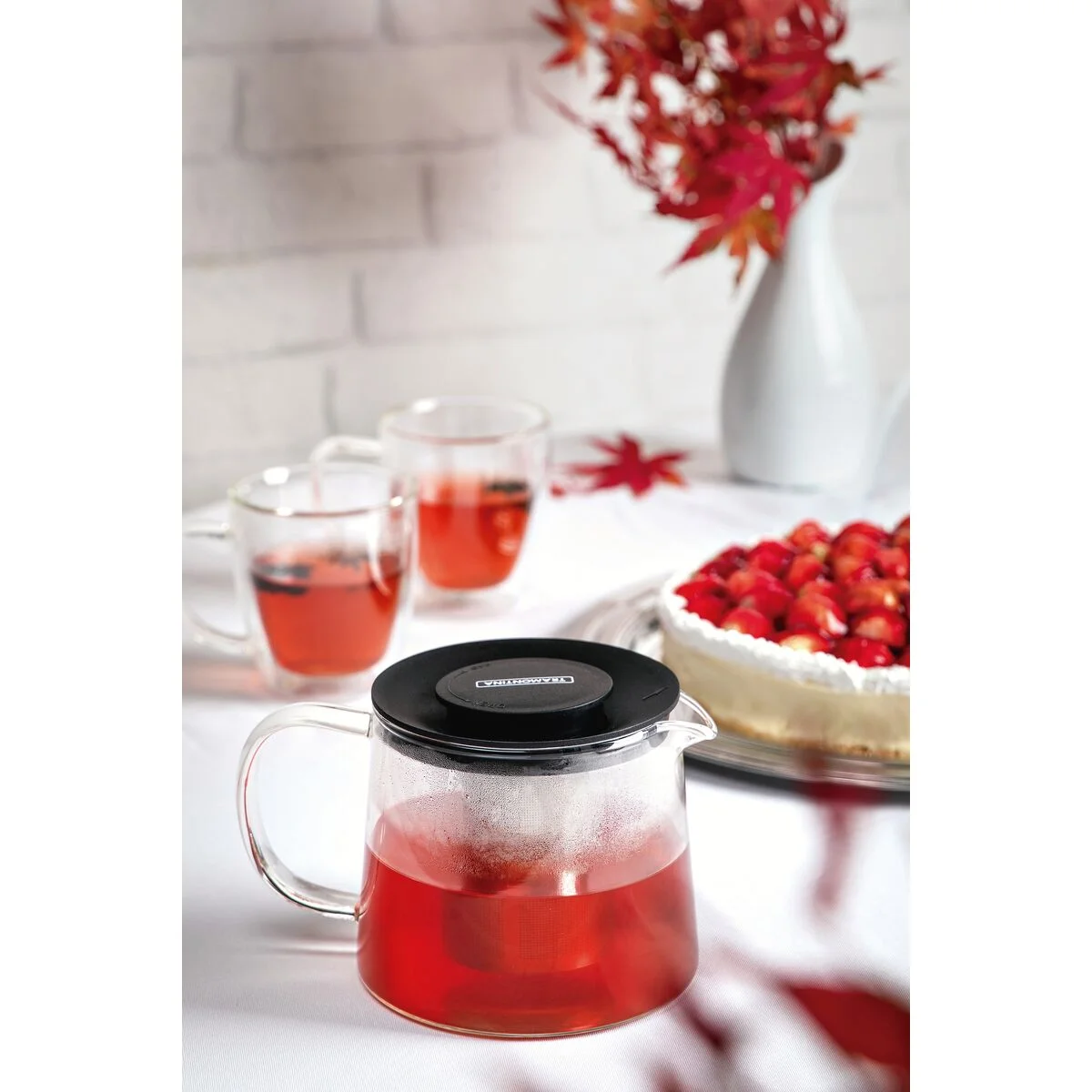 Bule para Chá Tramontina em Vidro e Aço Inox com Infusor 900 ml