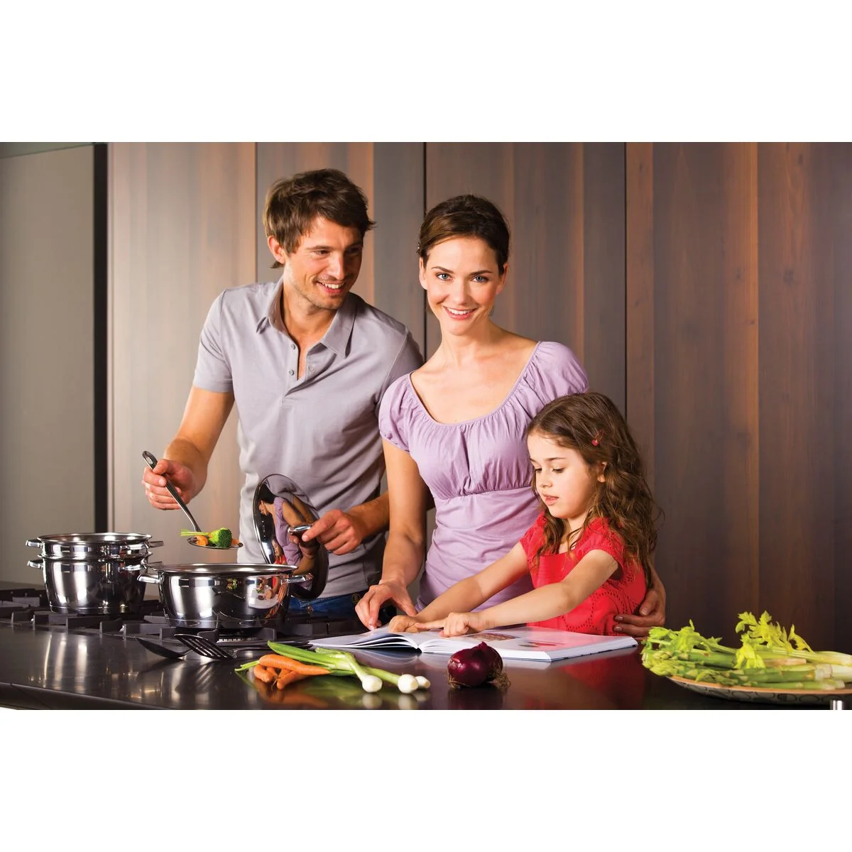 Caçarola Funda Tramontina Allegra em Aço Inox com Fundo Triplo 24 cm 5,7 L