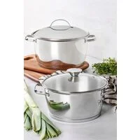 Caçarola Funda Tramontina Allegra em Aço Inox com Fundo Triplo e Tampa de Vidro 24 cm 5,7 L