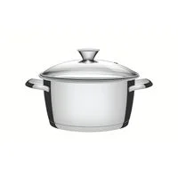 Caçarola Funda Tramontina Allegra em Aço Inox com Fundo Triplo e Tampa de Vidro 24 cm 5,7 L