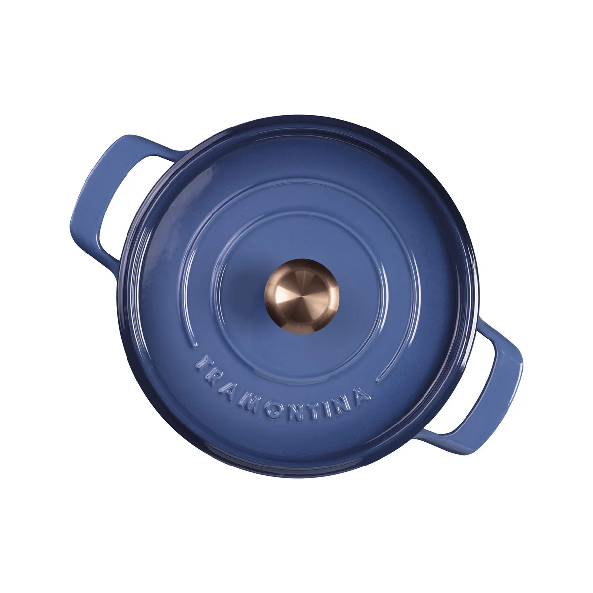 Caçarola Tramontina Ampezzo em Ferro Fundido com Revestimento Interno e Externo Esmaltado Azul 22 cm 3,7 L