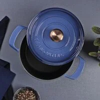 Caçarola Tramontina Ampezzo em Ferro Fundido com Revestimento Interno e Externo Esmaltado Azul 22 cm 3,7 L