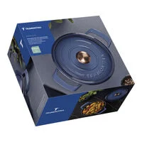 Caçarola Tramontina Ampezzo em Ferro Fundido com Revestimento Interno e Externo Esmaltado Azul 22 cm 3,7 L