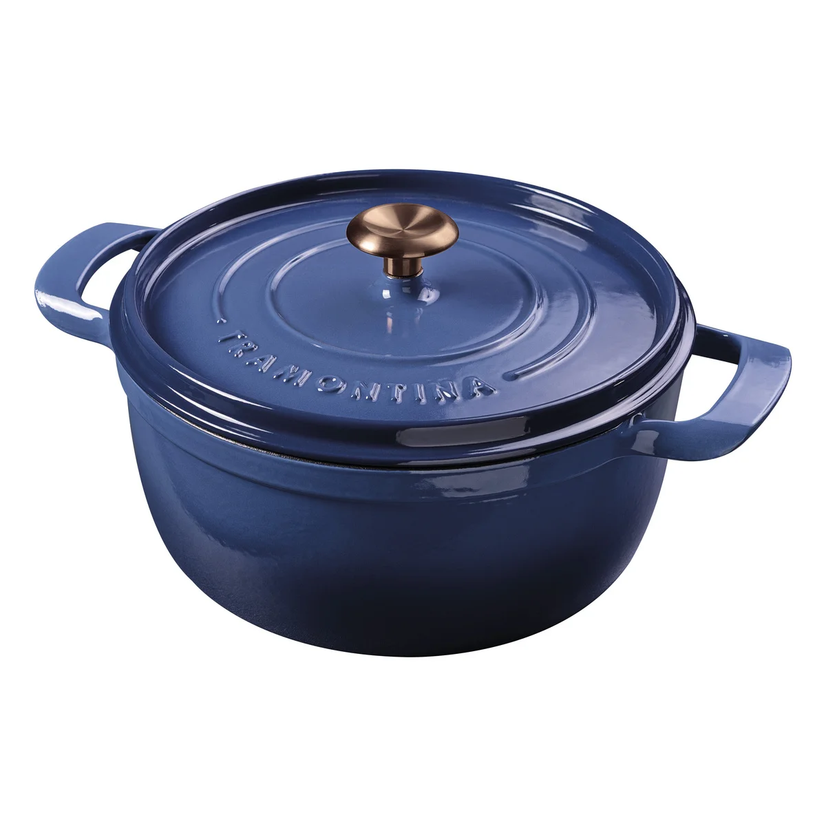 Caçarola Tramontina Ampezzo em Ferro Fundido com Revestimento Interno e Externo Esmaltado Azul 26 cm 5,6 L