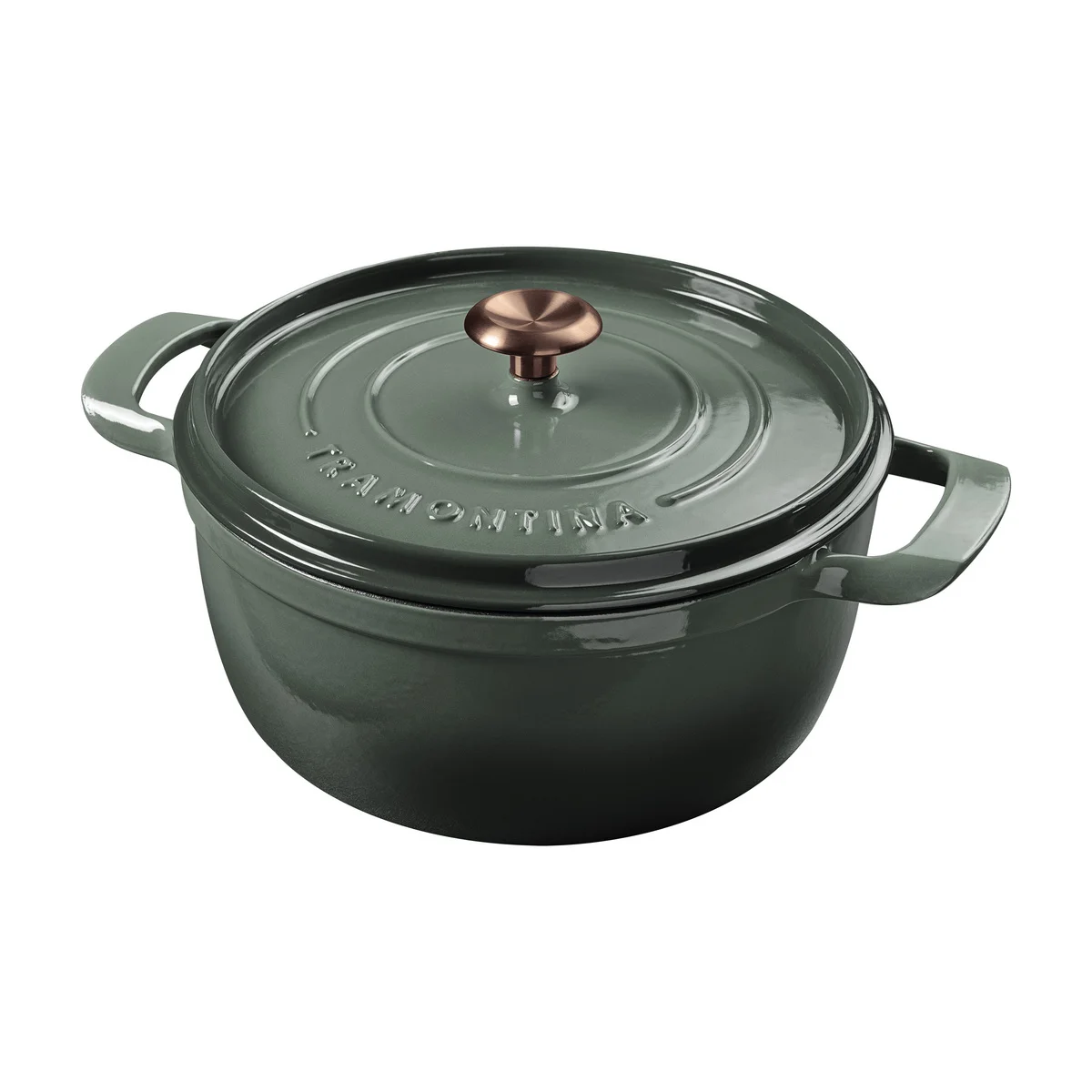 Caçarola Tramontina Ampezzo em Ferro Fundido com Revestimento Interno e Externo Esmaltado Verde 22 cm 3,7 L