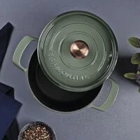 Caçarola Tramontina Ampezzo em Ferro Fundido com Revestimento Interno e Externo Esmaltado Verde 22 cm 3,7 L