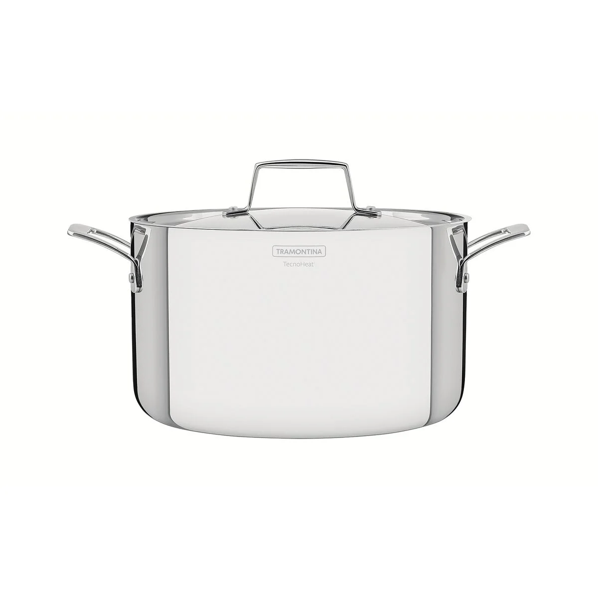 Caçarola Tramontina Grano Funda em Aço Inox Corpo Triplo com Tampa e Alças 20 cm 3,8 L