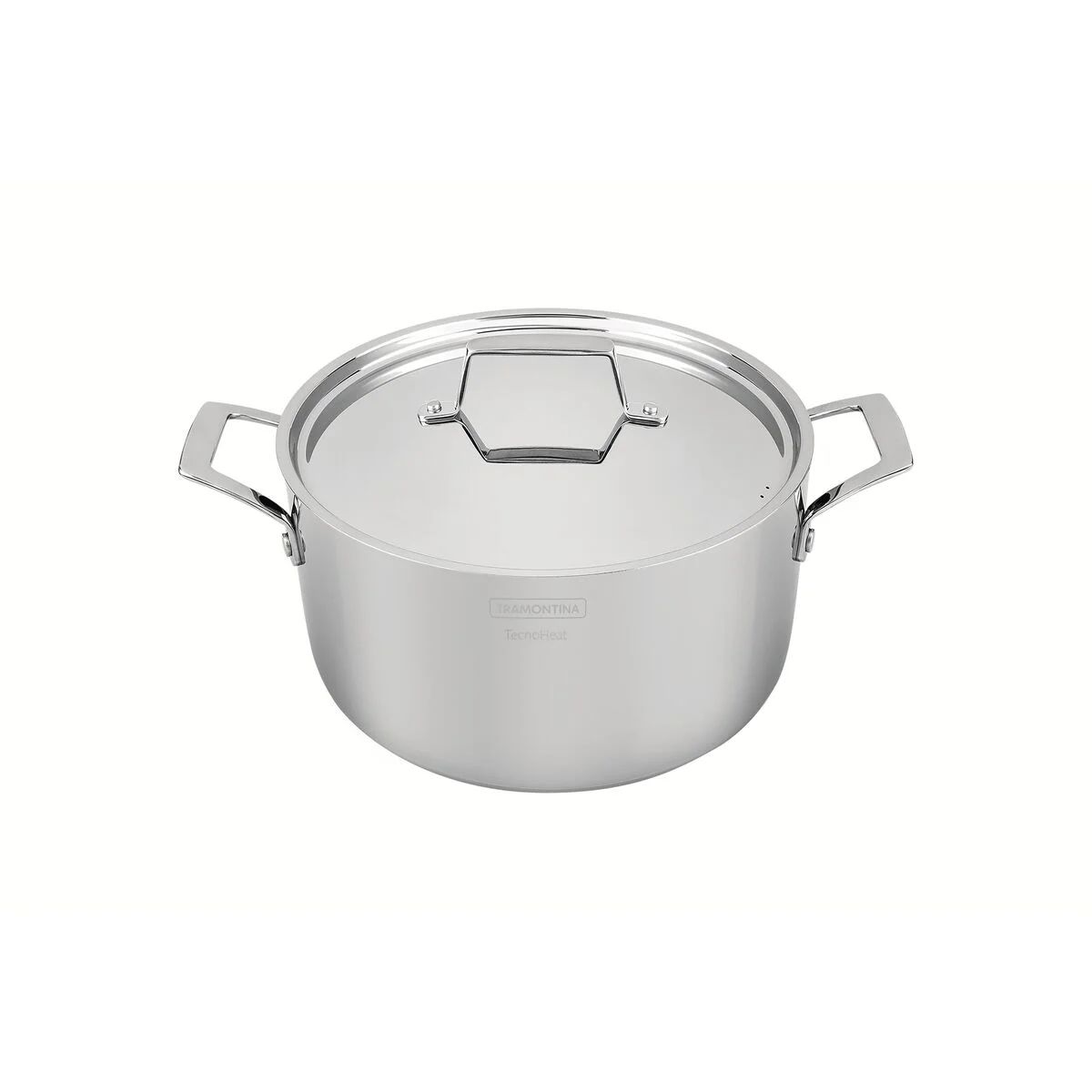 Caçarola Tramontina Grano Funda em Aço Inox Corpo Triplo com Tampa e Alças 20 cm 3,8 L