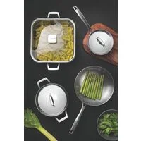 Caçarola Tramontina Grano Funda em Aço Inox Corpo Triplo com Tampa e Alças 20 cm 3,8 L