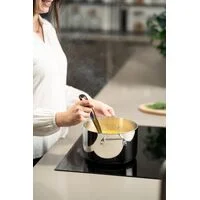 Caçarola Tramontina Grano Funda em Aço Inox Corpo Triplo com Tampa e Alças 20 cm 3,8 L