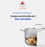 Caçarola Tramontina Grano Funda em Aço Inox Corpo Triplo com Tampa e Alças 20 cm 3,8 L