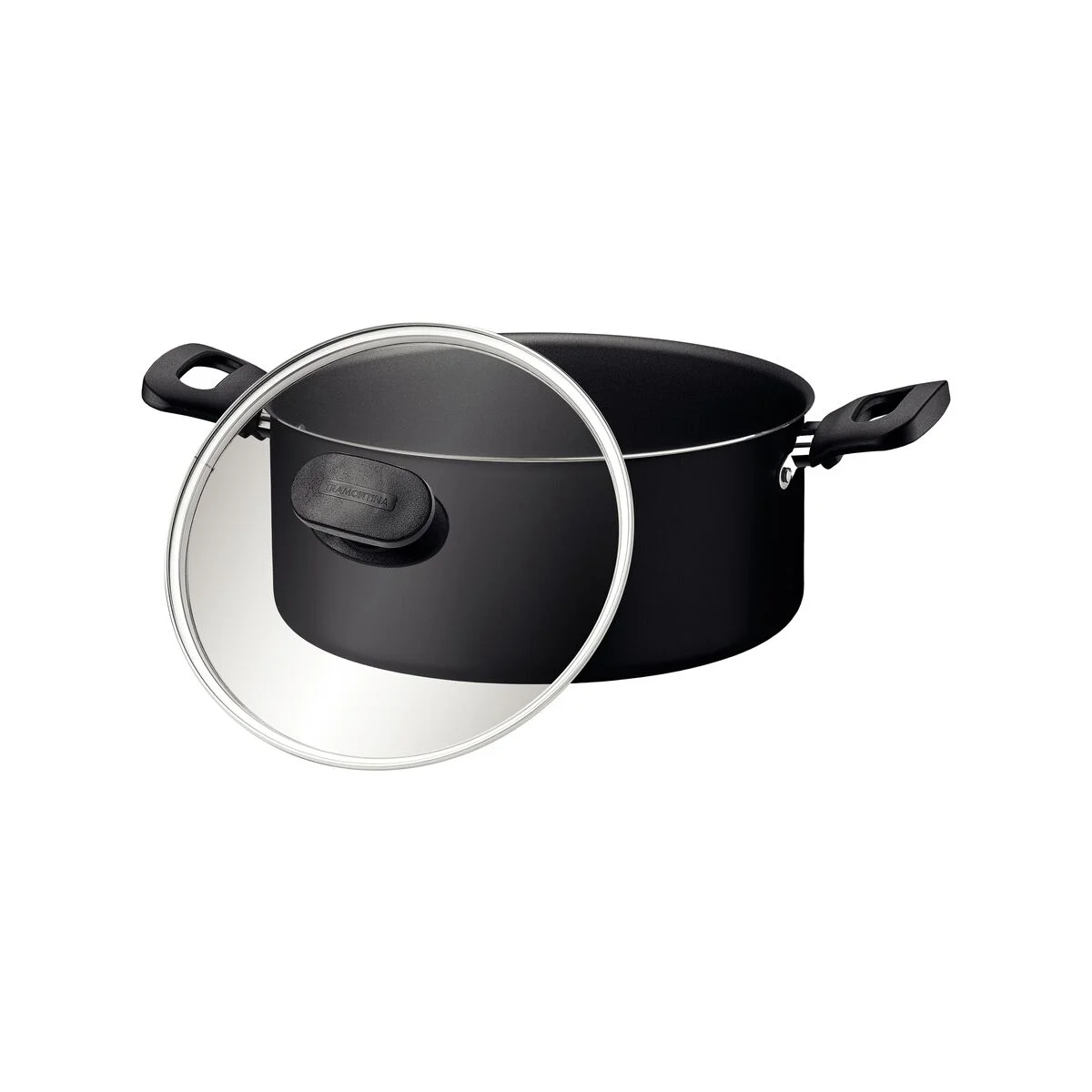 Caçarola Tramontina Loreto em Alumínio com Revestimento Interno e Externo Antiaderente Starflon Max com Alças Baquelite e Tampa 20 cm 2,8 L Grafite