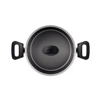 Caçarola Tramontina Loreto em Alumínio com Revestimento Interno e Externo Antiaderente Starflon Max com Alças Baquelite e Tampa 20 cm 2,8 L Grafite