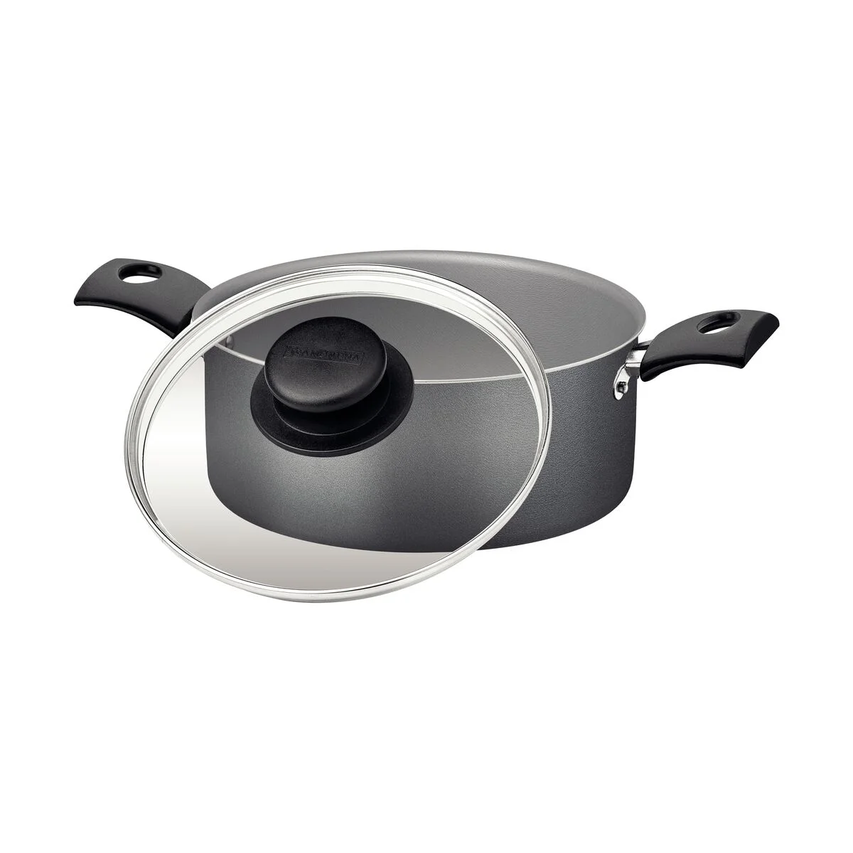 Caçarola Tramontina Turim em Alumínio com Revestimento Interno e Externo em Antiaderente Starflon Max Chumbo 22 cm 3,7 L