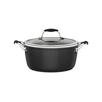 Caçarola Tramontina em Alumínio com Revestimento Interno e Externo Antiaderente Starflon Preto com Tampa de Vidro 22 cm 3,5 L