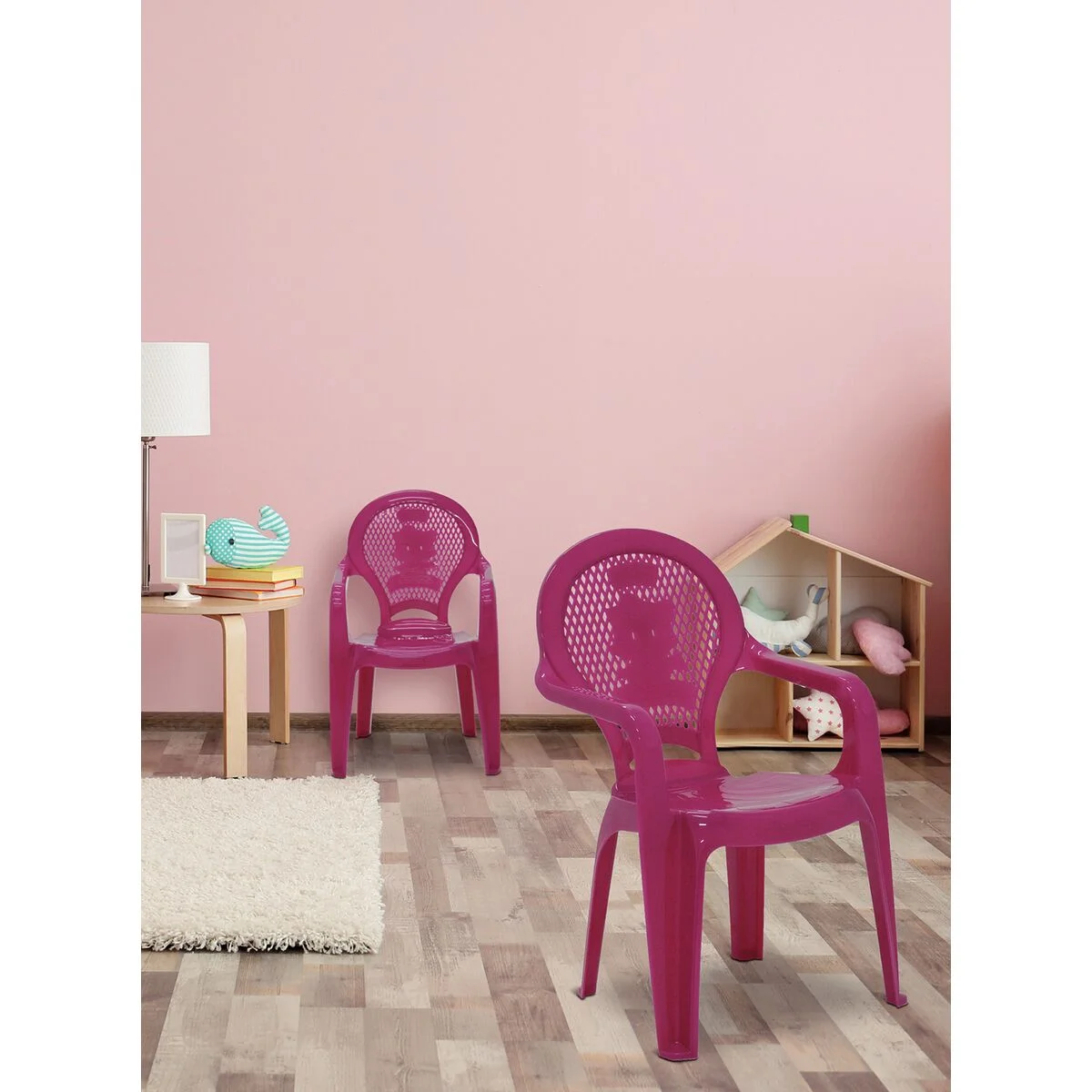 Cadeira Infantil Tramontina Catty em Polipropileno Estampado Rosa
