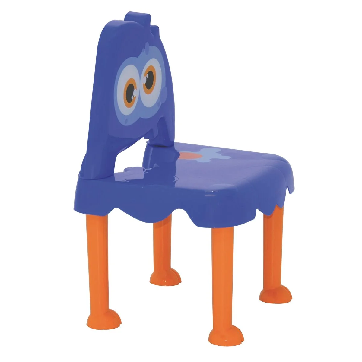 Cadeira Infantil Tramontina Monster em Polipropileno Azul com Base Laranja