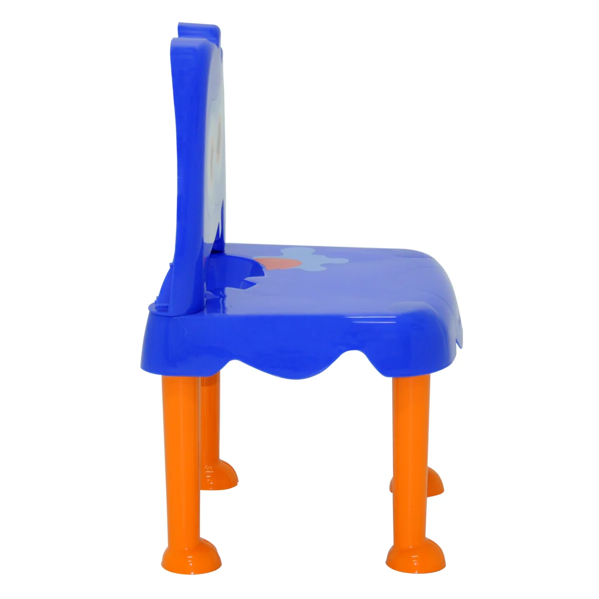 Cadeira Infantil Tramontina Monster em Polipropileno Azul com Base Laranja