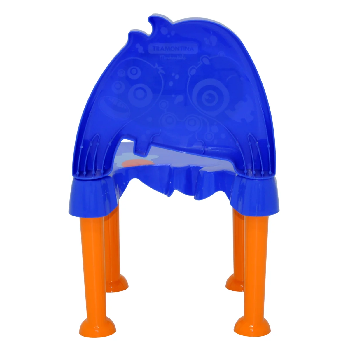 Cadeira Infantil Tramontina Monster em Polipropileno Azul com Base Laranja