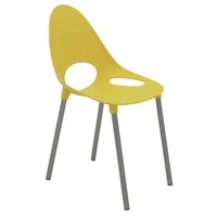 Cadeira Tramontina Summa Elisa em Polipropileno Amarelo com Pernas de Alumínio Anodizado