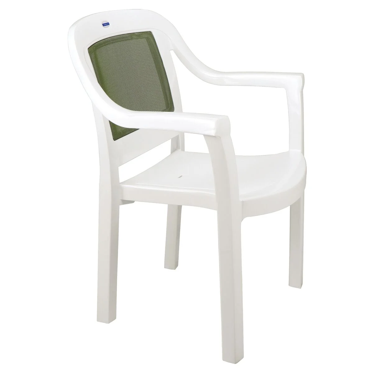 Cadeira Tramontina Miami em Polipropileno Branco com Tela Verde Oliva