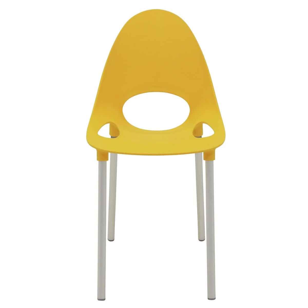 Cadeira Tramontina Summa Elisa em Polipropileno Amarelo com Pernas de Alumínio Anodizado