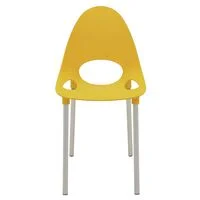 Cadeira Tramontina Summa Elisa em Polipropileno Amarelo com Pernas de Alumínio Anodizado