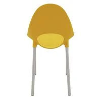 Cadeira Tramontina Summa Elisa em Polipropileno Amarelo com Pernas de Alumínio Anodizado
