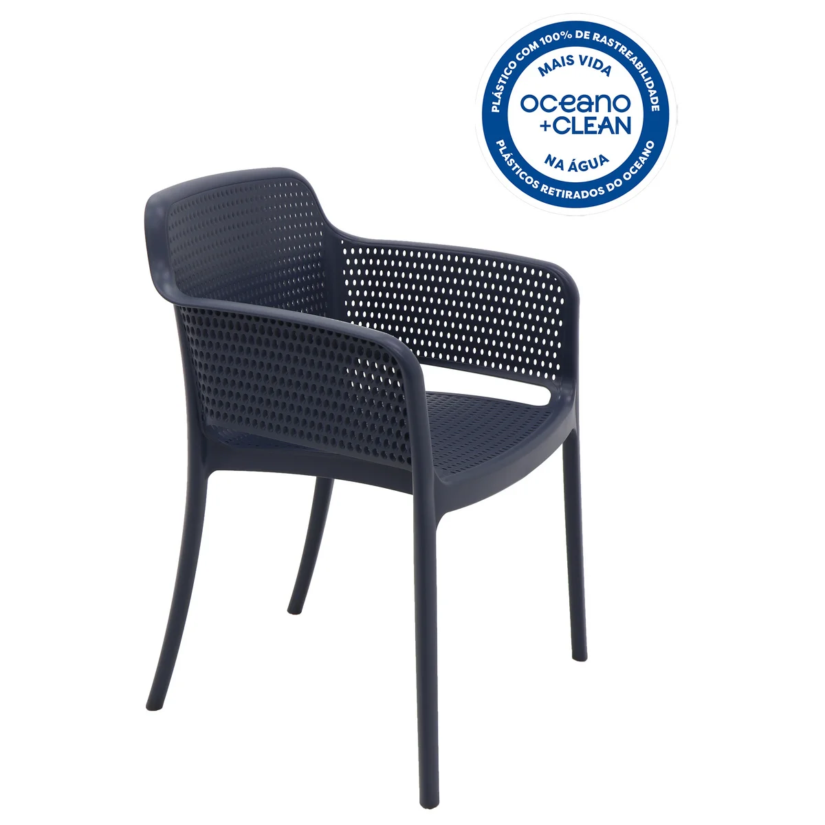 Cadeira Tramontina Summa Gabriela Eco em Polipropileno Oceano +Clean Azul Navy