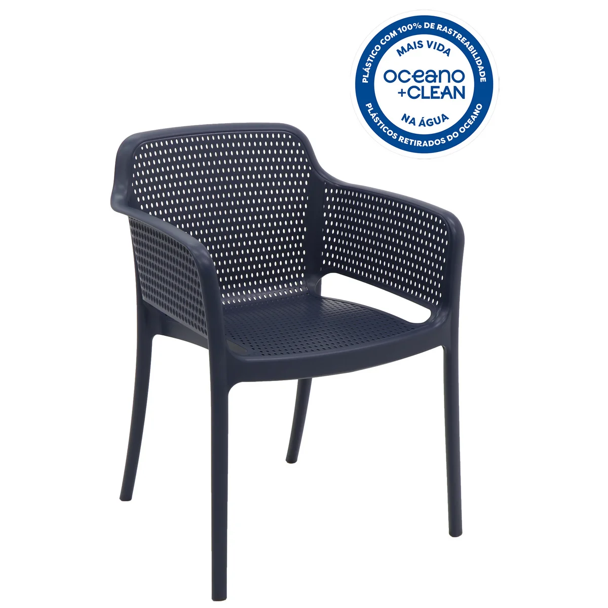 Cadeira Tramontina Summa Gabriela Eco em Polipropileno Oceano +Clean Azul Navy