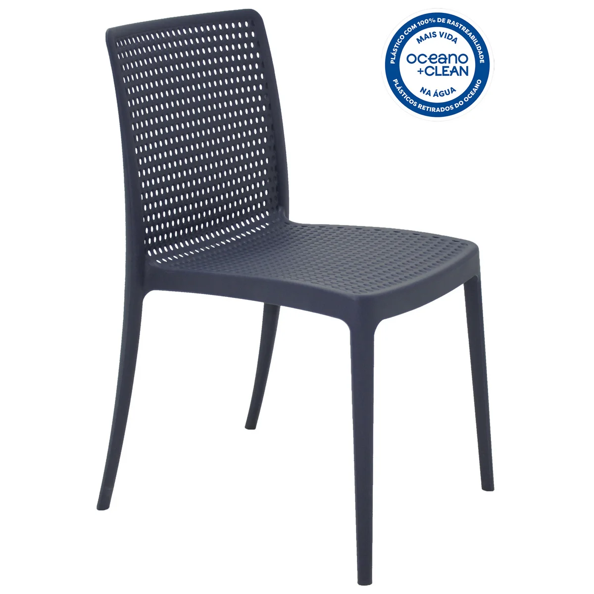 Cadeira Tramontina Summa Isabelle Eco em Polipropileno Oceano +Clean Azul Navy
