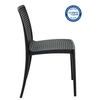 Cadeira Tramontina Summa Isabelle Eco em Polipropileno Oceano +Clean Preto