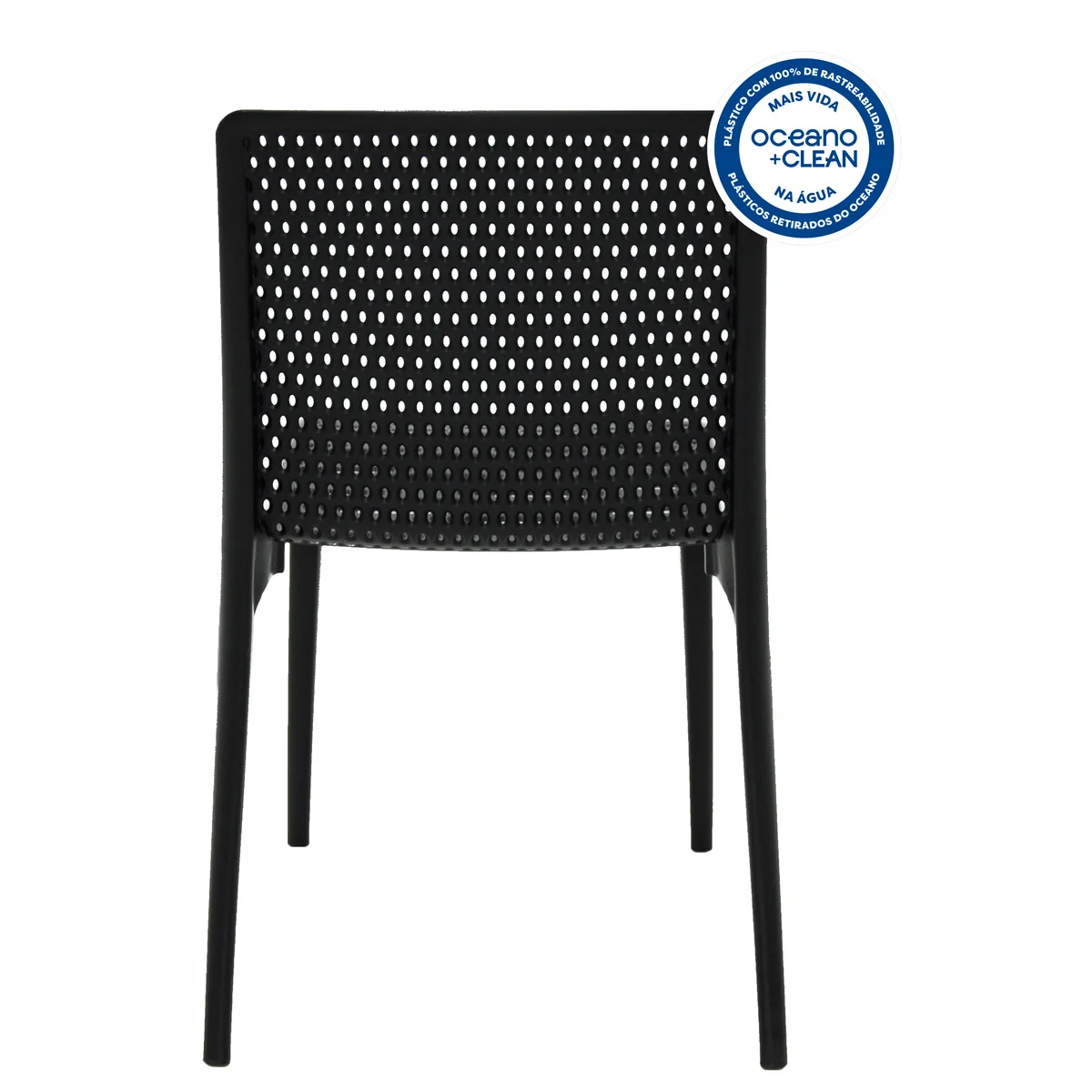 Cadeira Tramontina Summa Isabelle Eco em Polipropileno Oceano +Clean Preto