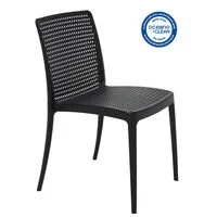 Cadeira Tramontina Summa Isabelle Eco em Polipropileno Oceano +Clean Preto