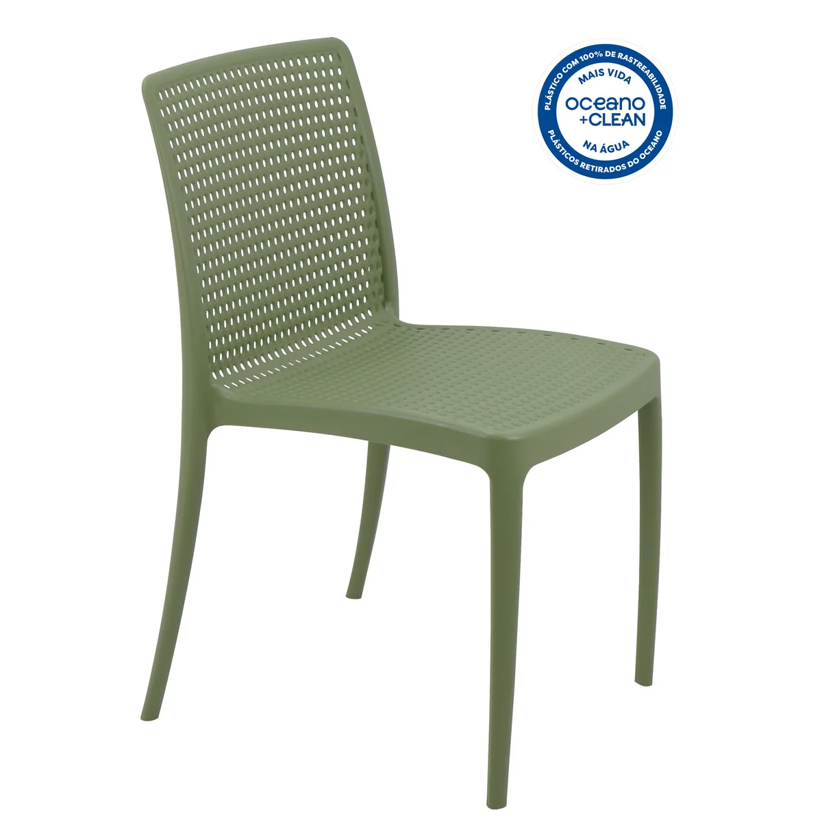 Cadeira Tramontina Summa Isabelle em Polipropileno Ocean +Clean Verde Oliva