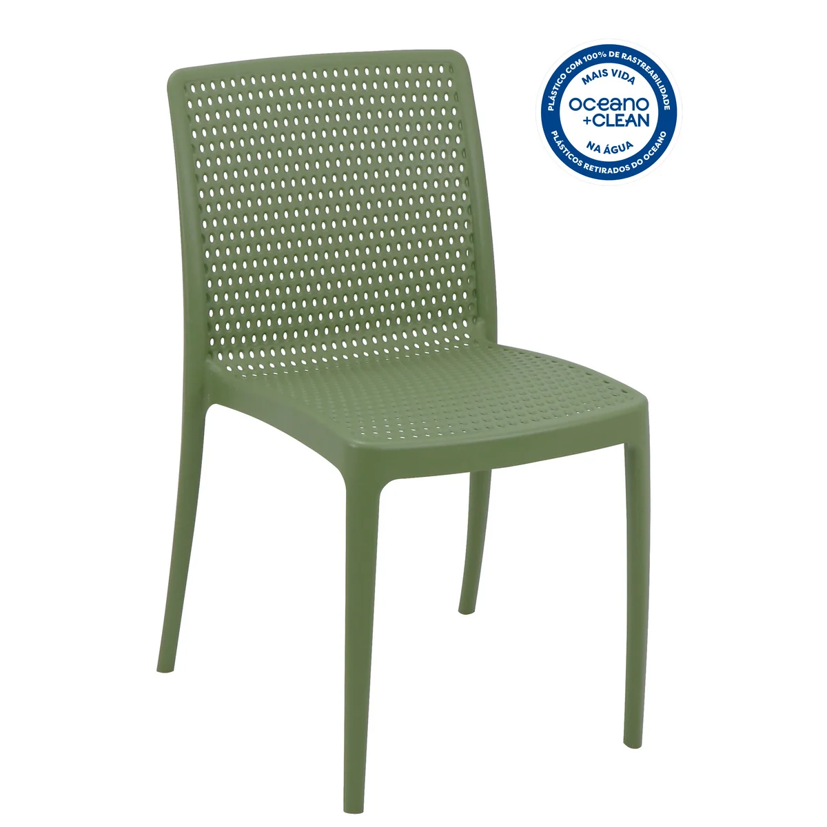 Cadeira Tramontina Summa Isabelle em Polipropileno Ocean +Clean Verde Oliva