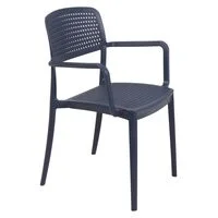 Cadeira Tramontina Summa Serena em Polipropileno Azul Navy com Braços