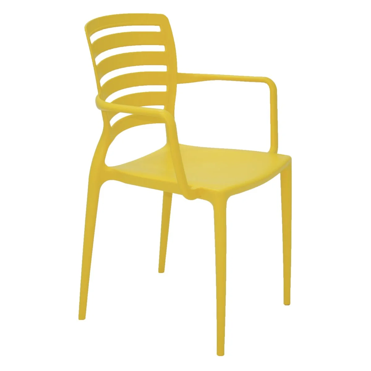 Cadeira Tramontina Summa Sofia em Polipropileno e Fibra de Vidro Amarelo com Encosto Horizontal e Braços
