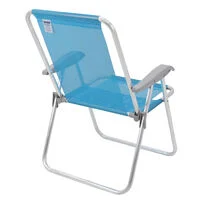 Cadeira de Praia Tramontina Creta Master em Alumínio com Assento Azul