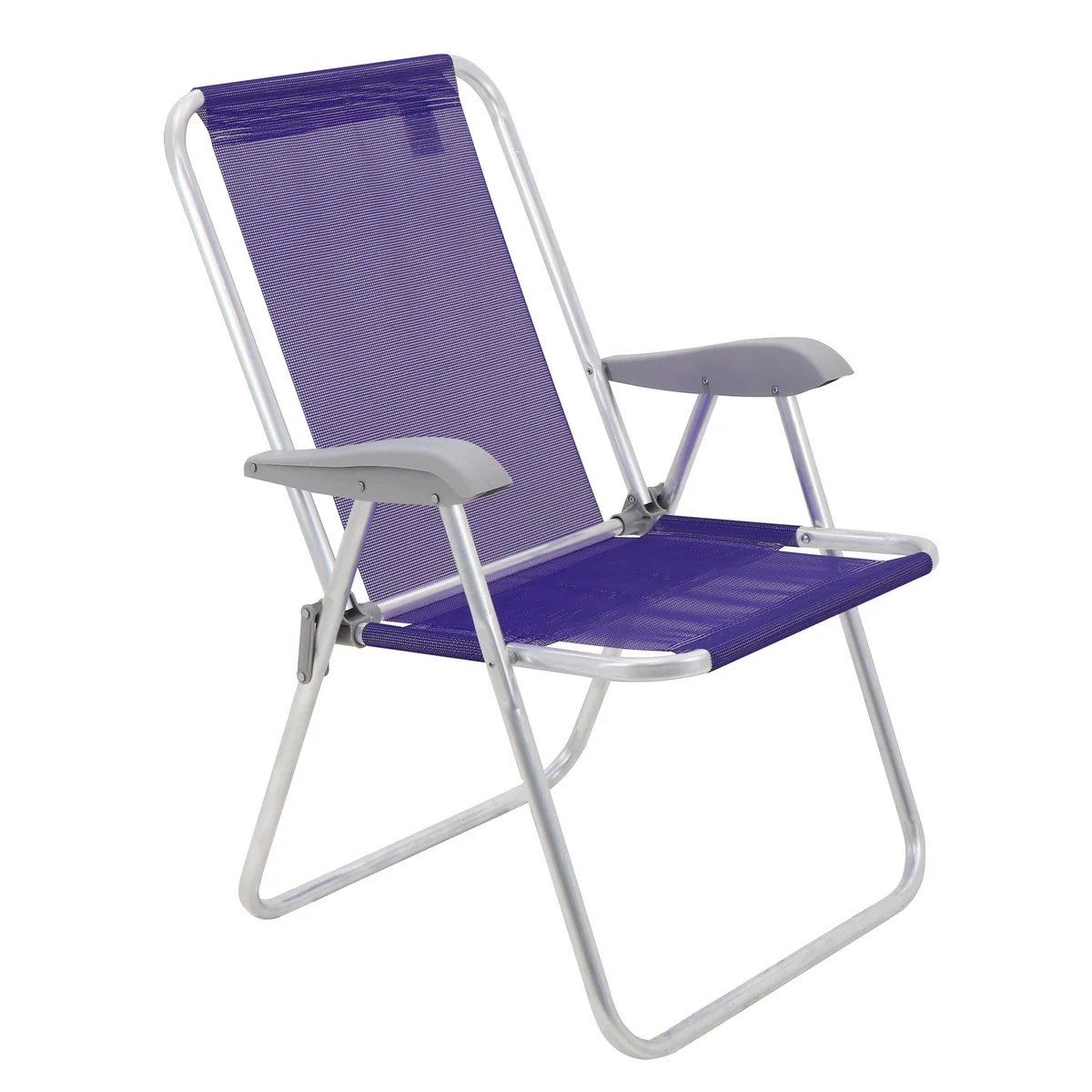 Cadeira de Praia Tramontina Creta Master em Alumínio com Assento Roxo