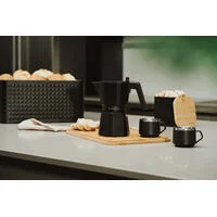 Cafeteira Expresso Italiana Tramontina em Alumínio Preto com Cabo em Nylon 320 ml