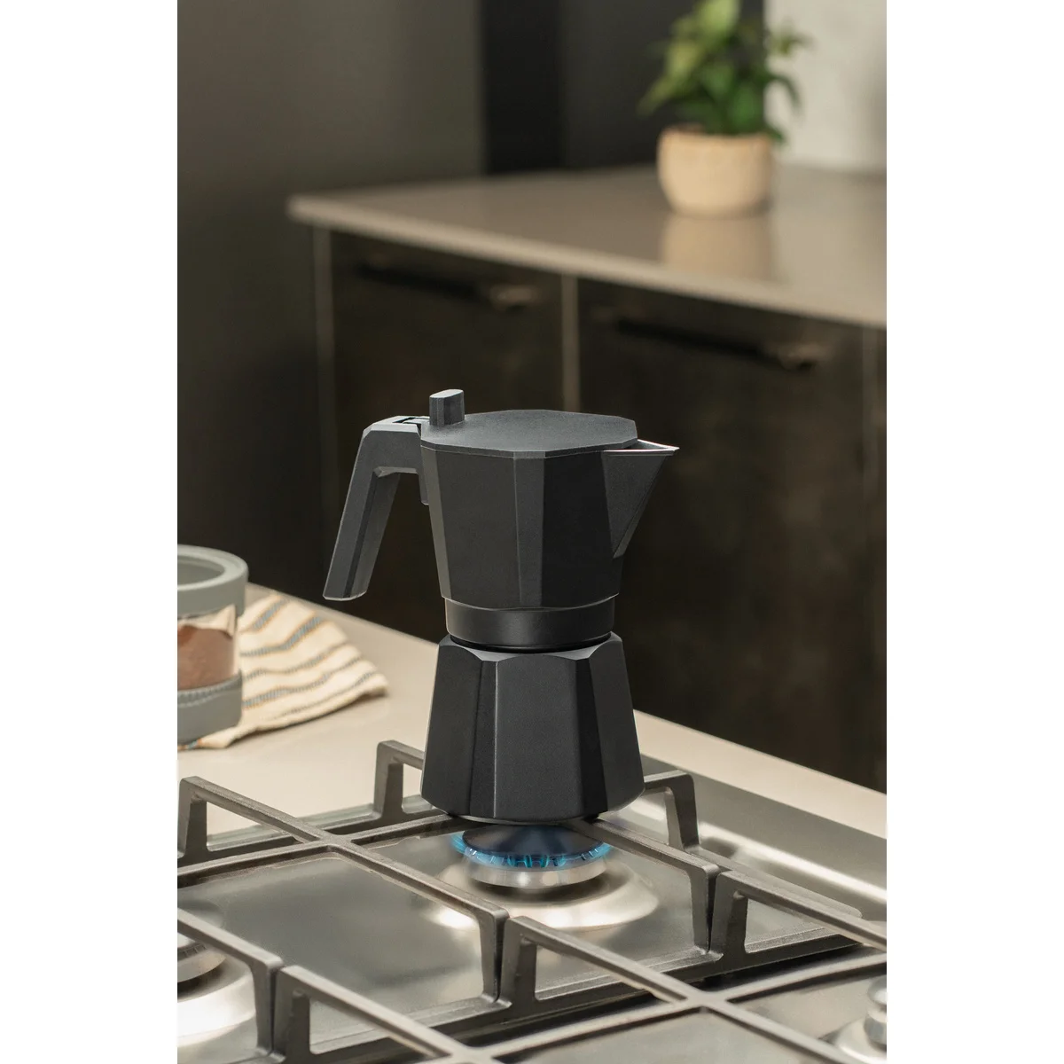 Cafeteira Expresso Italiana Tramontina em Alumínio Preto com Cabo em Nylon 320 ml