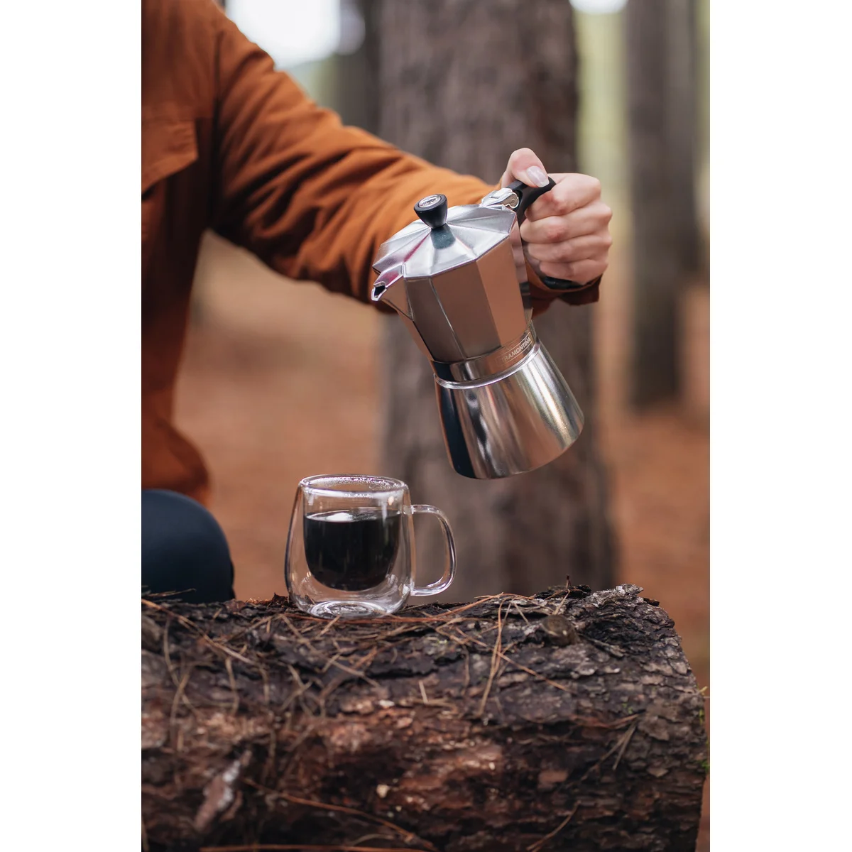 Cafeteira Expresso Italiana Tramontina em Alumínio com Cabo em Nylon 320 ml