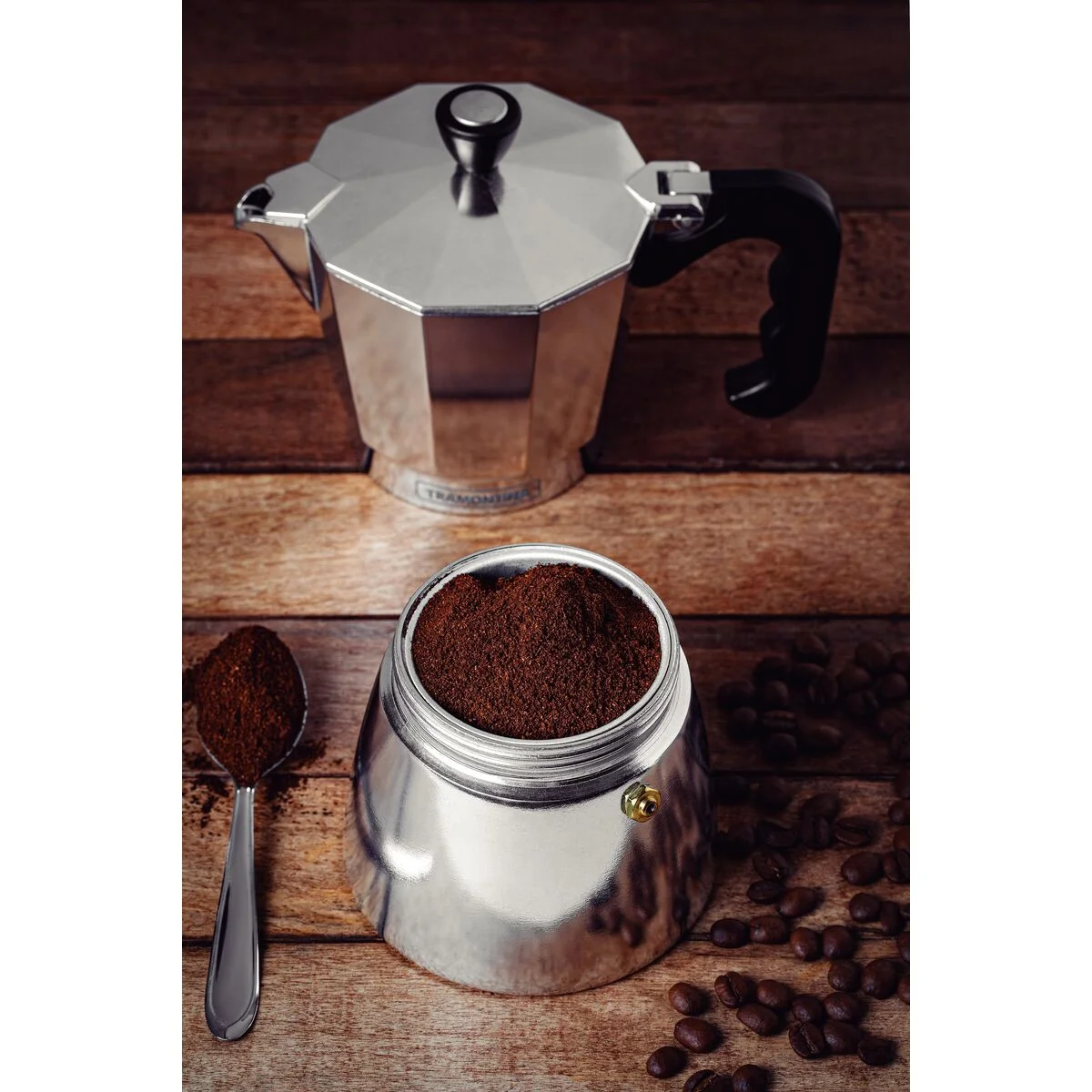 Cafeteira Expresso Italiana Tramontina em Alumínio com Cabo em Nylon 320 ml